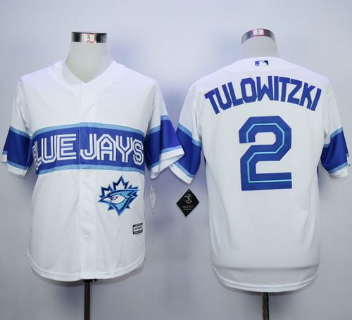 Blue Jays #2 Troy Tulowitzki White Exclusive New Cool Base Stitched MLB Jersey - Click Image to Close